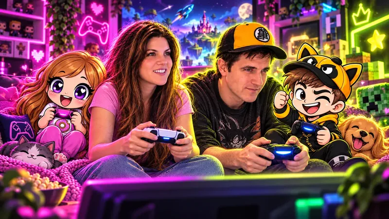 Betroner y Noangy jugando junto a sus personajes
