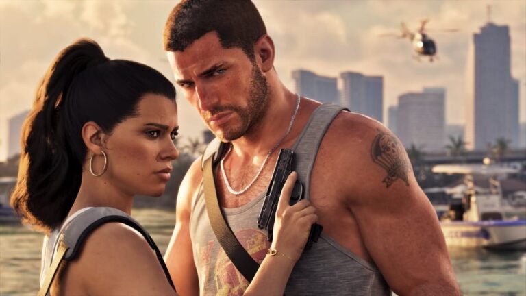 Jason y Lucia en una captura oficial de GTA VI de Rockstar Games